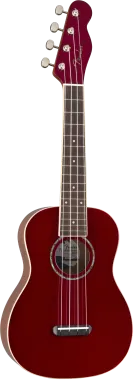 Fender Zuma Classic, dió fogólap, Candy Apple Red színű koncert ukulele
