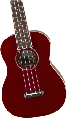 Fender Zuma Classic, dió fogólap, Candy Apple Red színű koncert ukulele