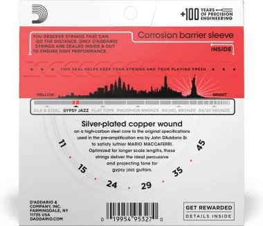 D'Addario EJ83M D'Addario EJ83M Gipsy Jazz 11-45 akusztikus gitárhúr