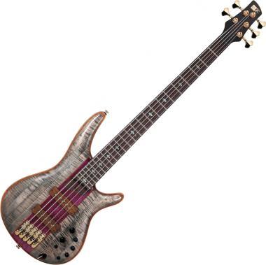 Ibanez SR 5-strunná basová kytara, černý led, zlaté hardware, včetně gig bagu