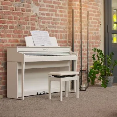 Kawai CA49W digitális zongora, 88 billentyűs kalapácsmechanika, 192 hang polifónia, Bluetooth, fehér