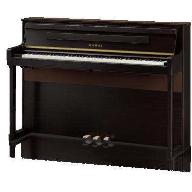 Kawai digitální klavír, 88 kláves, kladívková mechanika, Bluetooth, růžové dřevo
