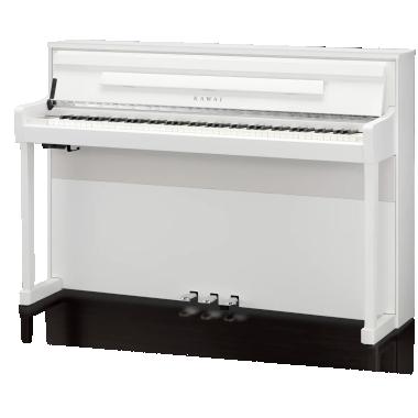 Kawai digitální klavír, 88 kláves, kladívková mechanika, 256 hlasová polyfonie, Bluetooth, bílá
