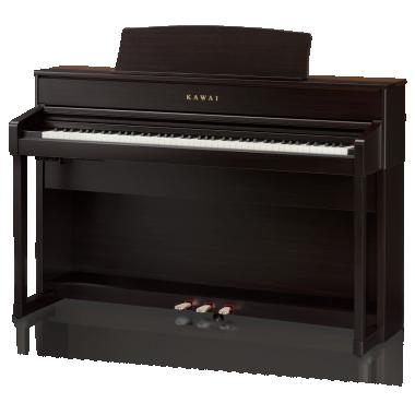 Kawai digitální klavír, 88 kláves, kladívková mechanika, Bluetooth, růžové dřevo