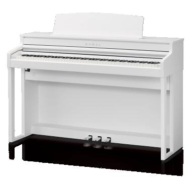 Kawai digitální klavír, 88 kláves, kladívková mechanika, 192 hlasová polyfonie, Bluetooth, bílá