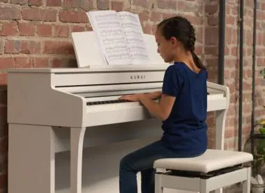Kawai CA401W digitális zongora, 88 billentyűs kalapácsmechanika, 192 hang polifónia, Bluetooth, fehér