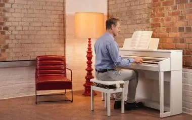 Kawai CA401W digitális zongora, 88 billentyűs kalapácsmechanika, 192 hang polifónia, Bluetooth, fehér