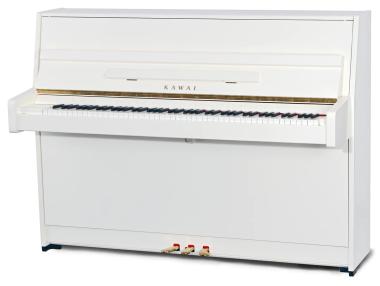 Kawai akustické pianino, 88 kláves, 110 cm, lesklá bílá