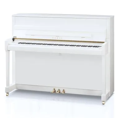 Kawai K-200 WH/P akusztikus pianínó, 88 billentyű, 114cm magas, fényes fehér