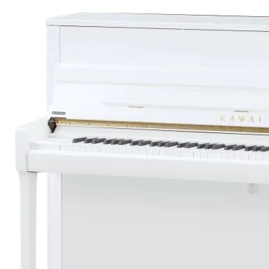 Kawai K-200 WH/P akusztikus pianínó, 88 billentyű, 114cm magas, fényes fehér