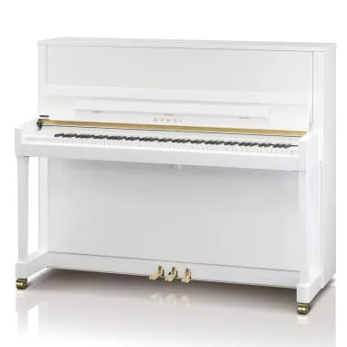 Kawai K-300 WH/P akusztikus pianínó, 88 billentyű, 122cm magas, fényes fehér