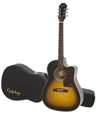 Epiphone J-15 EC Deluxe Fishman Presys-II VS Vintage Sunburst elektro-akusztikus szett tokkal