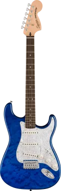 Squier FSR Affinity Series Stratocaster QMT, Laurel Fingerboard, White Pearloid Pickguard, SapphireB
