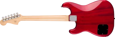 Squier Paranormal Strat-O-Sonic, Crimson Red Transparent elektromos gitár