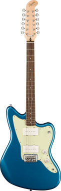 Squier Jazzmaster XII, laťkový hmatník, mint pickguard, Lake Placid Blue