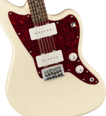 Squier Paranormal Jazzmaster XII, Laurel Fingerboard, Tortoiseshell Pickguard, Olympic White