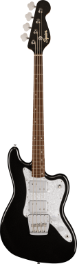 Squier Paranormal Rascal Bass HH, javorový hmatník, bílý pickguard, metalická černá