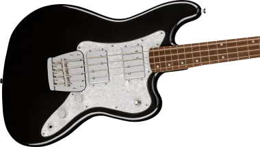 Squier Paranormal Rascal Bass HH, Laurel Fingerboard, White Pearloid Pickguard, Metallic Black