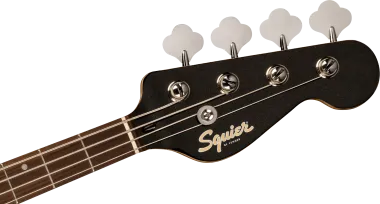 Squier Paranormal Rascal Bass HH, Laurel Fingerboard, White Pearloid Pickguard, Metallic Black