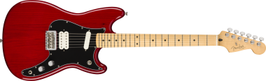 Fender elektrická kytara Player Duo-Sonic HS, javorový hmatník, červená transparentní