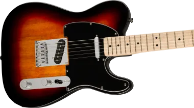 Squier Affinity Series Telecaster, Maple Fingerboard, Black Pickguard, 3-Color Sunburst