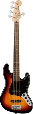Squier Affinity Series Jazz Bass V, Laurel Fingerboard, Black Pickguard, 3-Color Sunburst