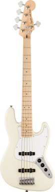 Squier Jazz Bass V Affinity Series, javorový hmatník, bílý pickguard, olympijská bílá