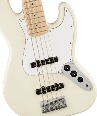 Squier Affinity Series Jazz Bass V, Maple Fingerboard, White Pickguard, Olympic White
