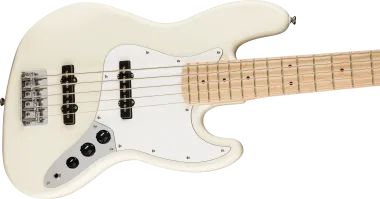 Squier Affinity Series Jazz Bass V, Maple Fingerboard, White Pickguard, Olympic White