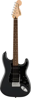 Squier Affinity Series Stratocaster HSS Pack, Laurel Fingerboard, Charcoal Frost Metallic, Gig Bag,