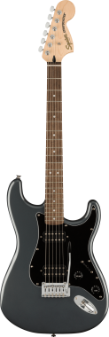 Squier Affinity Stratocaster HH, javorový hmatník, černý pickguard, metalická šedá