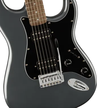 Squier Affinity Series Stratocaster HH, Laurel Fingerboard, Black Pickguard, Charcoal Frost Metallic