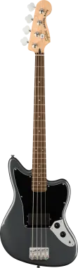 Squier Affinity Series Jaguar Bass H, Laurel Fingerboard, Black Pickguard, Charcoal Frost Metallic