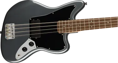 Squier Affinity Series Jaguar Bass H, Laurel Fingerboard, Black Pickguard, Charcoal Frost Metallic