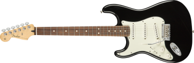 Fender Elektrická kytara Player Stratocaster, levá ruka, černá barva