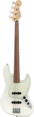 Fender Jazz Bass bezpražcový, Pau Ferro hmatník, Polární bílá