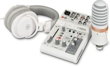 Yamaha Podcast mixážní pult, studio set, bílý