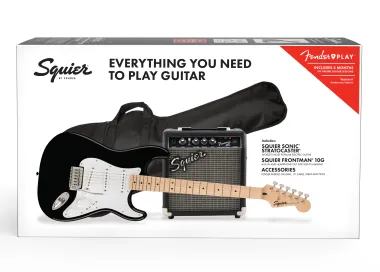 Squier Squier Sonic® Stratocaster® Pack, Maple Fingerboard elektromos gitár szett