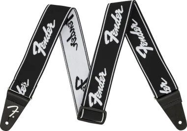 Fender WeighLess™ Running Logo heveder, Black/White, 2\