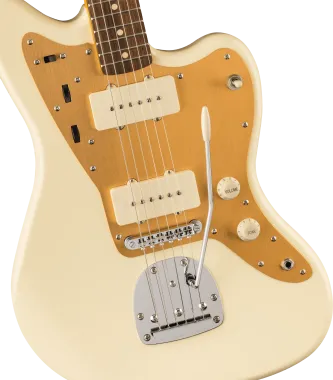 Squier J Mascis Jazzmaster, Gold Anodized Pickguard, Vintage White elektromos gitár