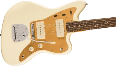 Squier J Mascis Jazzmaster, Gold Anodized Pickguard, Vintage White elektromos gitár