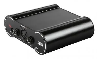 PROEL DIRECT100A DI-Box aktív mono, fekete, fém, működés: 9V elem/18-48V, fantom