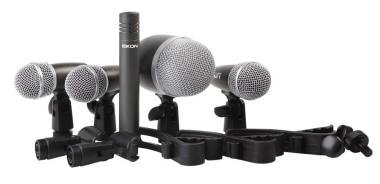PROEL Mikrofonový set, 5 mikrofonních držáků, 1xDM12, 3xDM1, 1xCM602, 3xAPM47