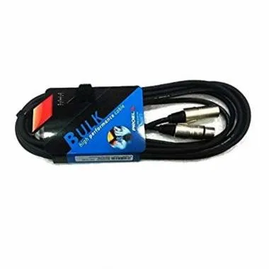 PROEL BULK250LU15 Mikrofonkábel, 15 m fekete, XLR 3FVPRO és XLR 3MVPRO, HPC225 kábel törésgátlóval