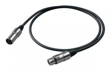 PROEL BULK250LU20 Mikrofonkábel, 20 m fekete, XLR 3FVPRO és XLR 3MVPRO, HPC225 kábel törésgátlóval