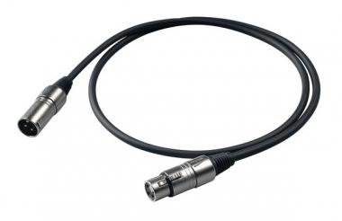 Proel Mikrofonní kabel 5 m, černý, XLR-XLR, s ochranou proti zlomení