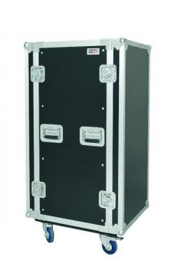 PROEL 19 rack 24U, mobilní, 450 mm hloubka, černý, 9 mm dřevěný, hliníkový profil