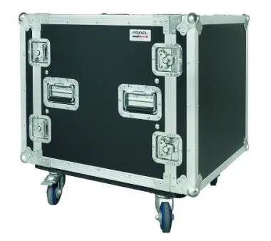 PROEL CR410BLKMW Rack doboz 10U, rázkódásmentes, gurulós, mé:500 mm, 19