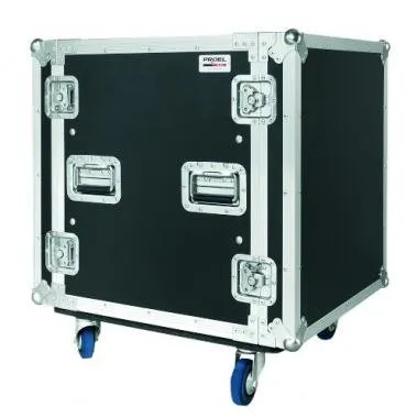 PROEL CR412BLKMW Rack doboz 12U, rázkódásmentes, gurulós, mé:500 mm, 19
