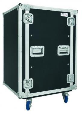 PROEL 19 dřevěný rack 18U, bez vibrací, kolečka, 500 mm hloubka, černý